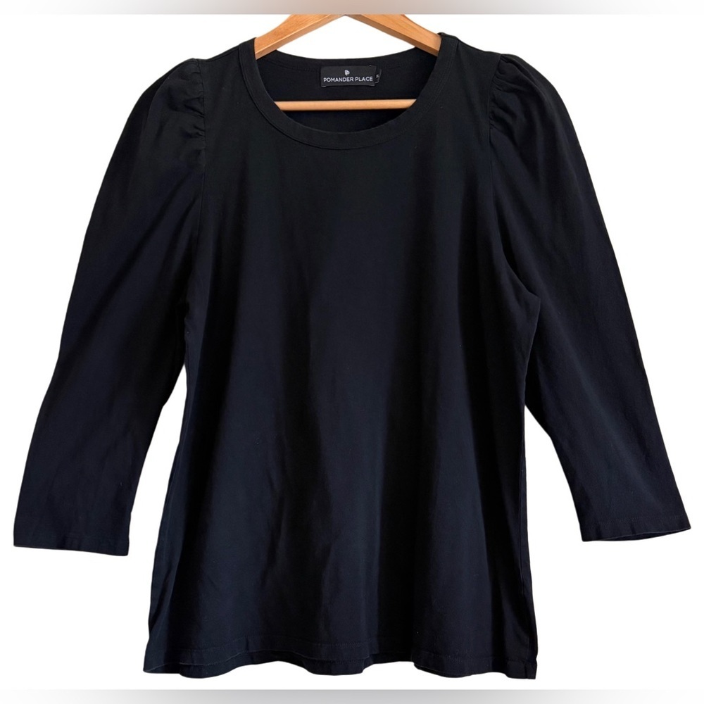TUCKERNUCK Pomander Place 100% Cotton Basic Casual Puffed Sleeve Crewneck Top XL